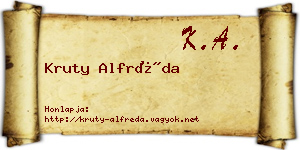 Kruty Alfréda névjegykártya